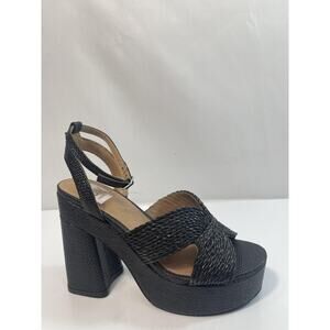 Dolce Vita DV Waylan Shoes Womens Size 6.5 Black Platform Block Heel Sandals Box